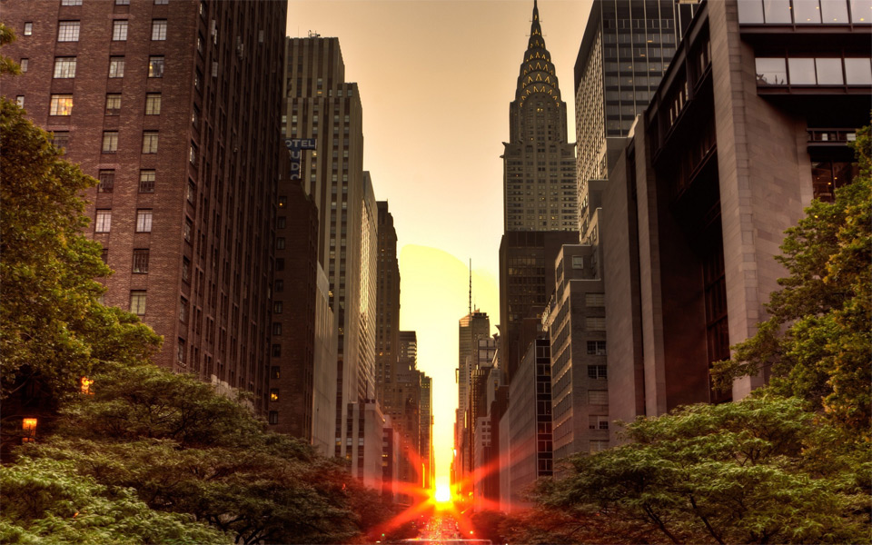new york city at dusk