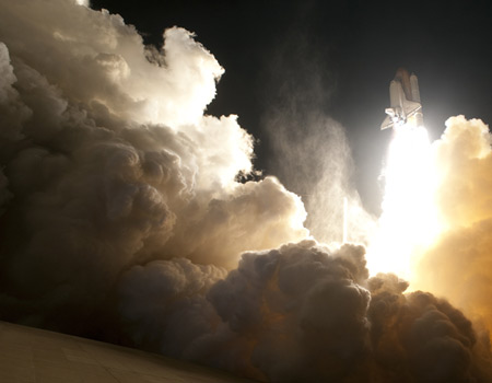 launching space shuttle