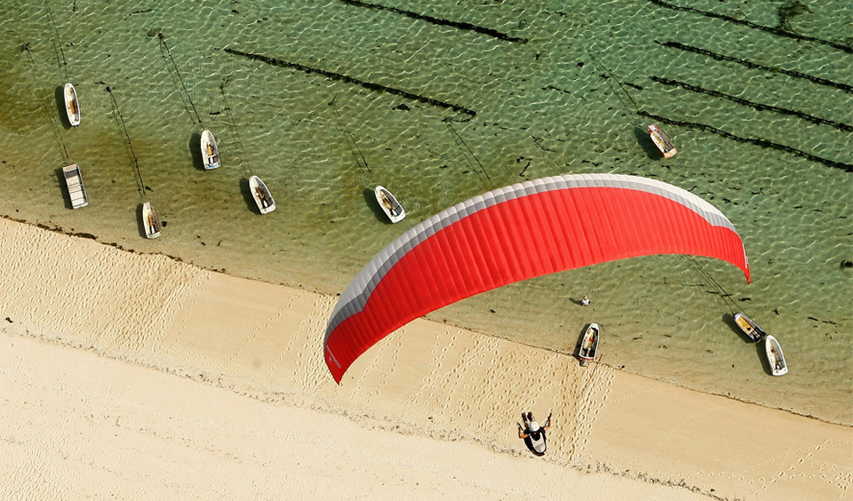 paragliding from above