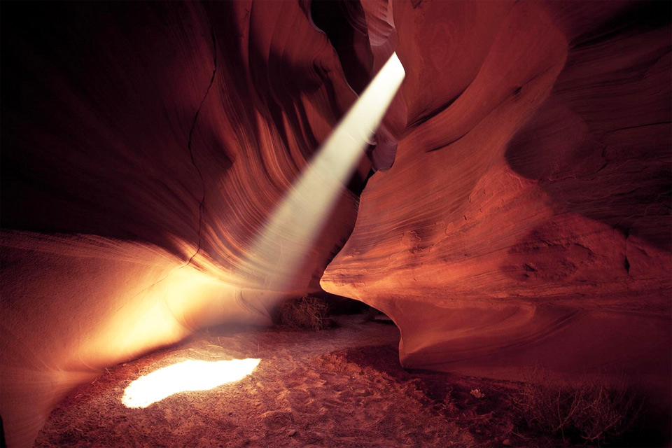 canyon beam of light