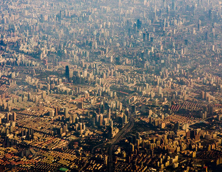 shanghai, china from above