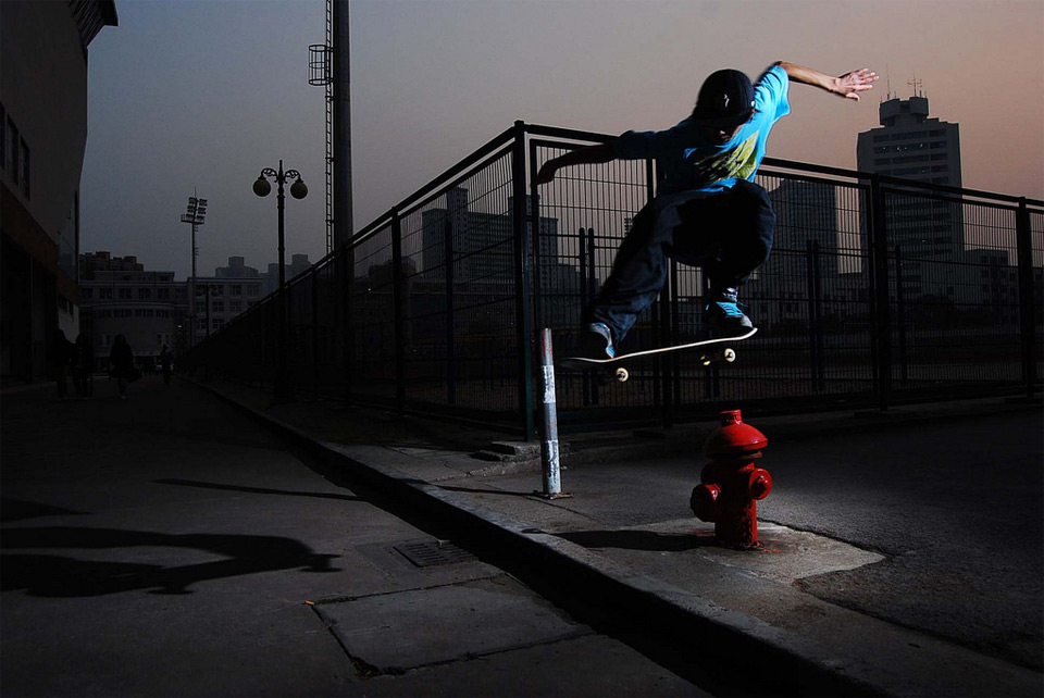 skateboard street jump