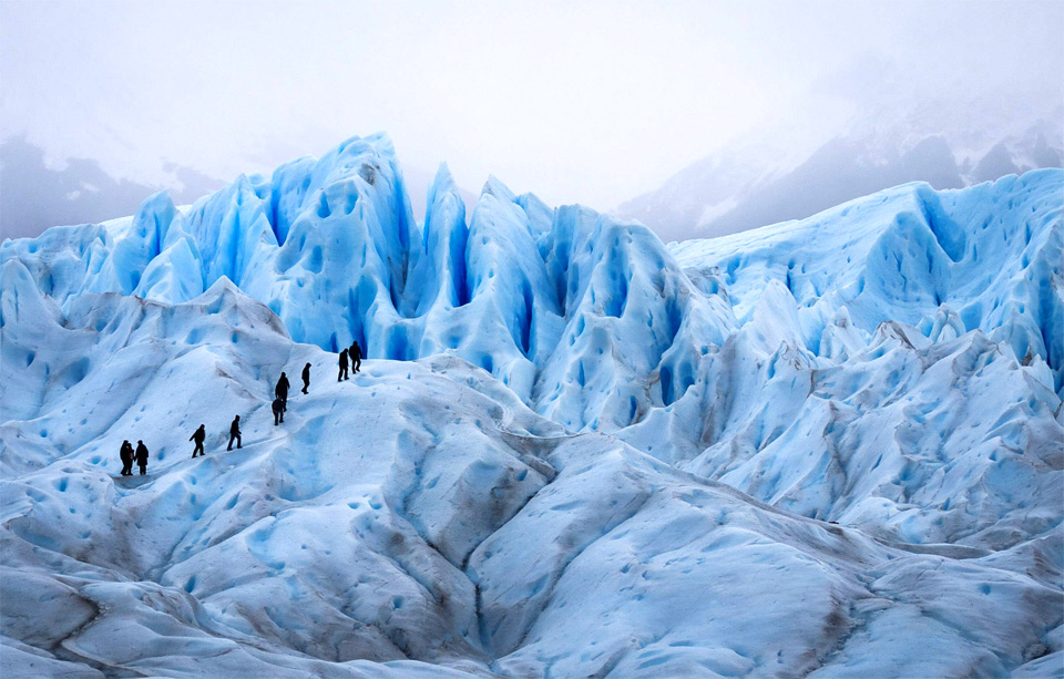 trekking on a glacier, argentina