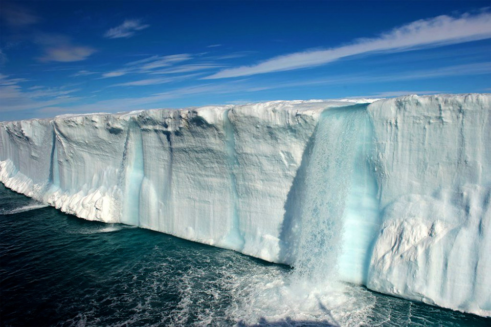 amazing glacial waterfalls