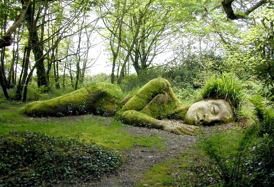 sleeping goddess at the lost gardens of heligan