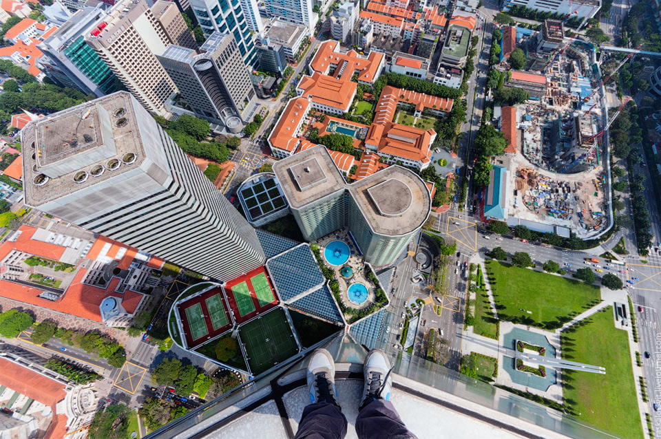 view down from the roof, singapore