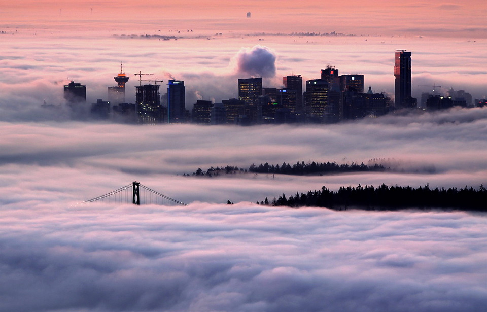 fog over vancouver