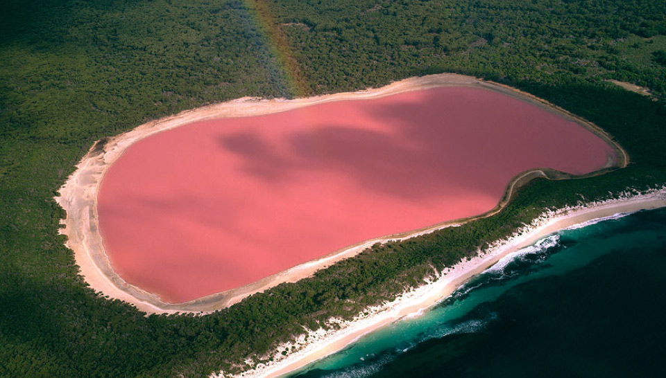 pink lake hillier, australia