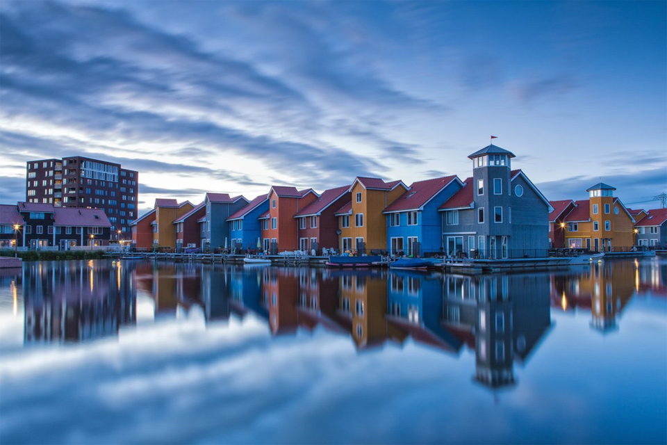 colorful city of groningen, holland