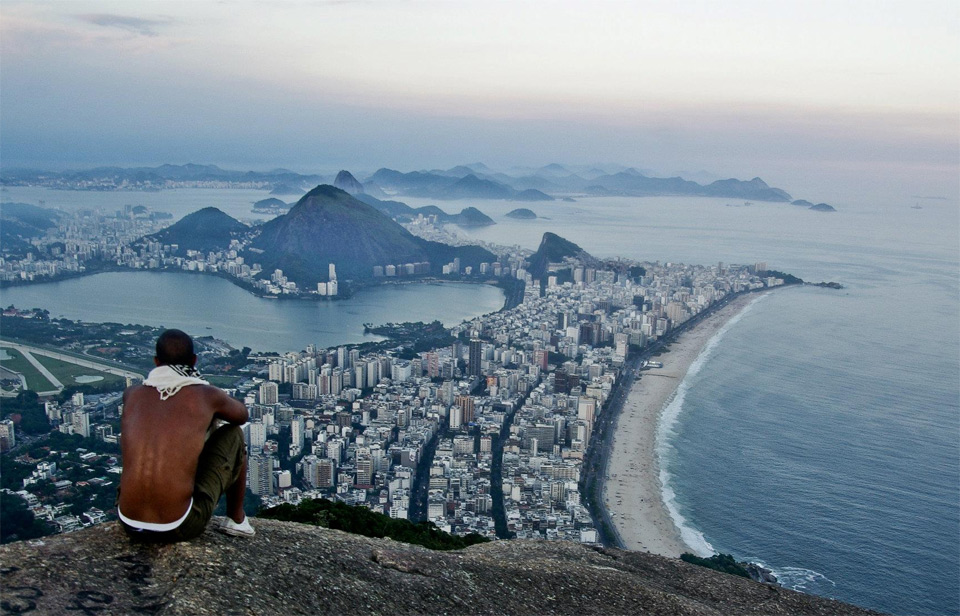 view from the mountain vidigal in rio de janeiro