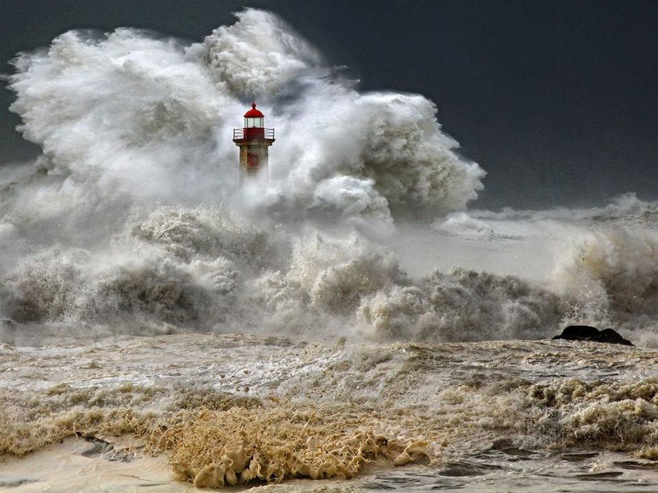 stormy sea, portugal