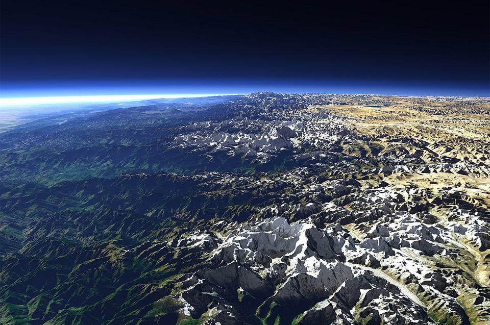 the himalayas from space