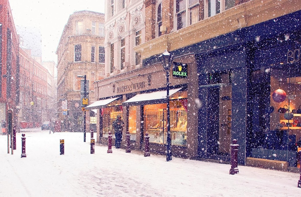 winter in manchester, england