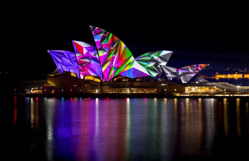 Light Show On Sydney Opera House Photo One Big Photo