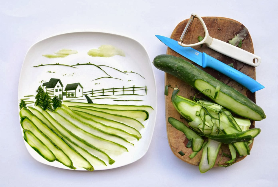 making art with food