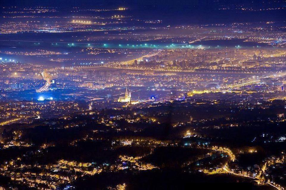 city of zagreb at night, croatia