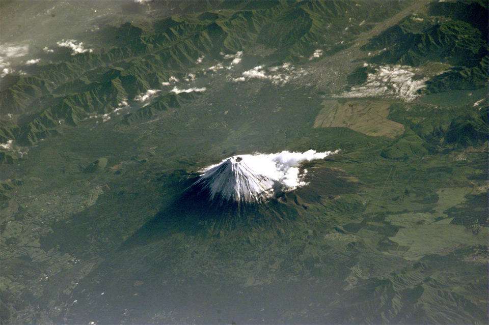 mount fuji seen from space