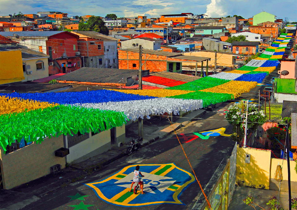 streets of rio grande do sul decorated for world cup