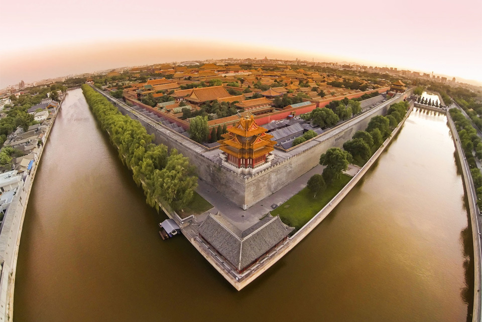 view on forbidden city from above, beijing
