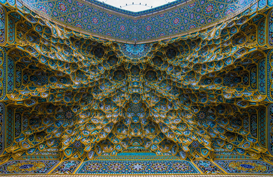 ceiling of the mosque, iran