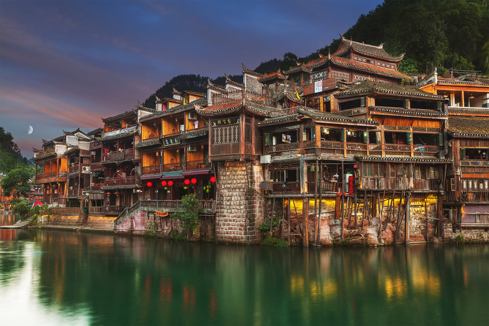 Ancient Village Built on The Jiang River, China