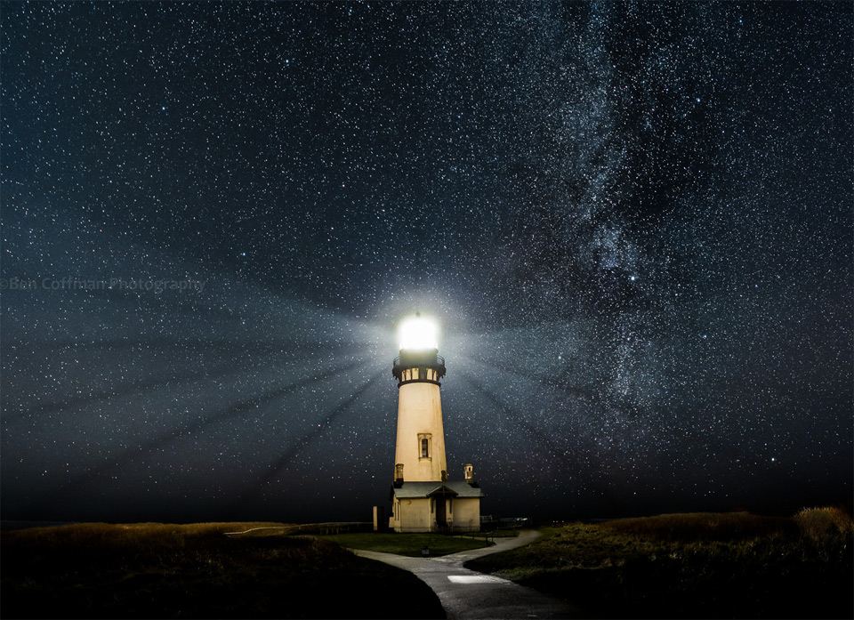 Starry Night Over Lighthouse, Oregon