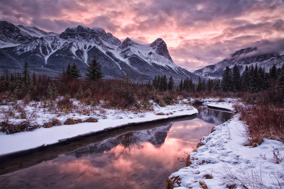 Sunset In Canmore, Alberta, Canada