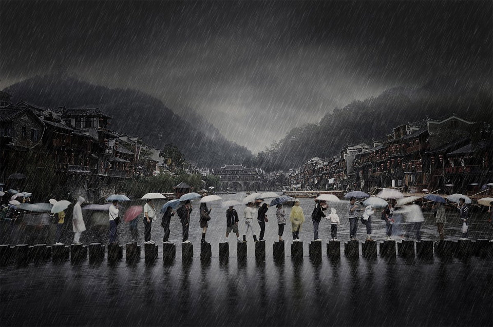 Rainy Day In Ancient City, China