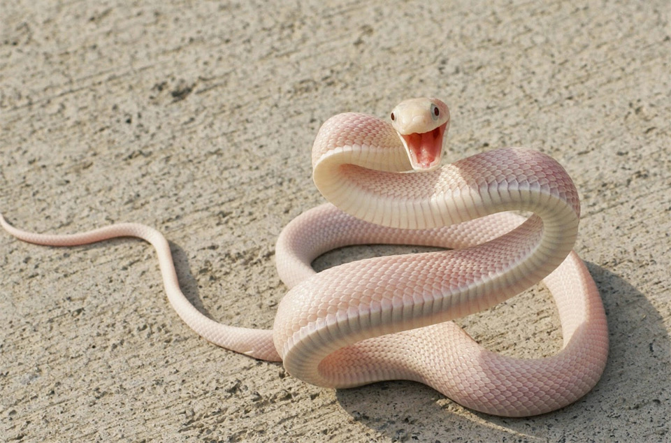 Albino Mamba Snake Smile