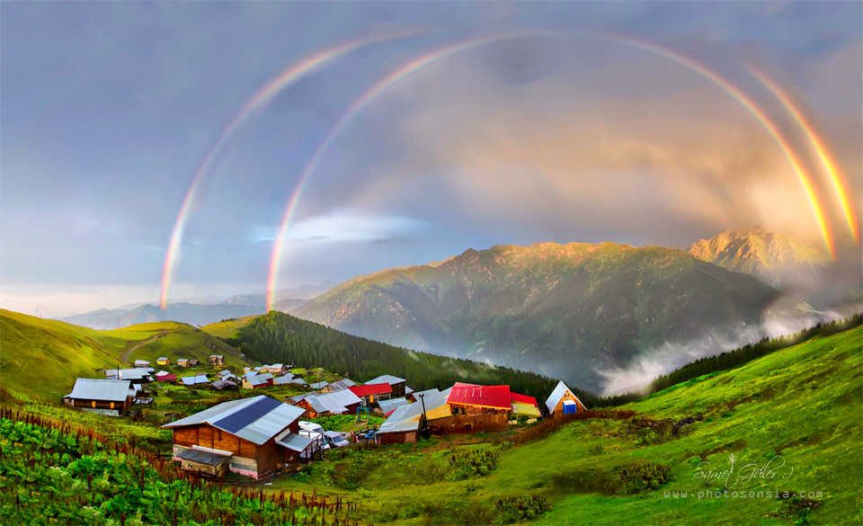Rainbow Over Karadeniz Village, Turkey