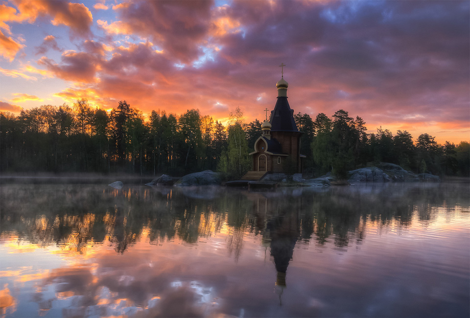 Small Church At Vuoksi River, Russia