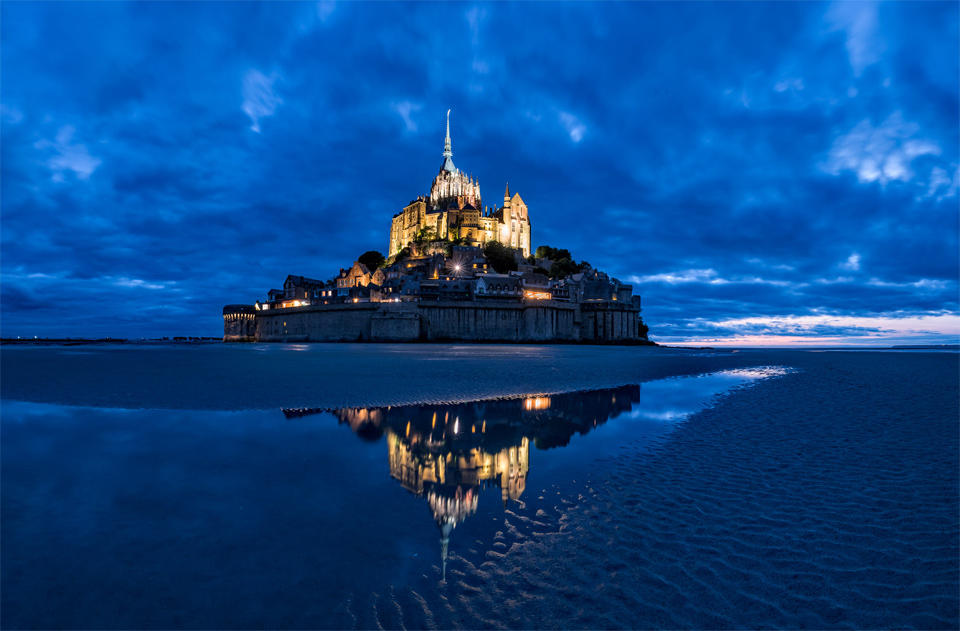 Island With Medieval Monastery, Mont Saint Michelle, France