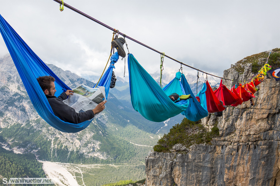 Camping Hundreds Of Feet Above Ground, Italy