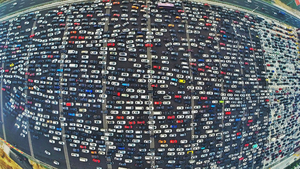 Rush Hour Traffic In China