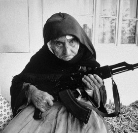 106 year old lady with a rifle