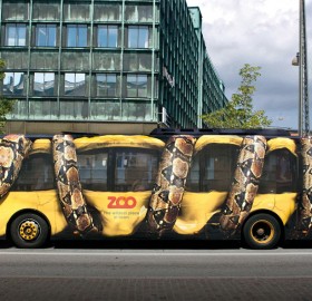 creative zoo ad on a bus