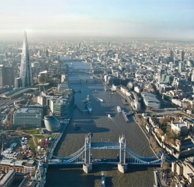 aerial view on london
