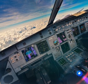 magical view from the airplane cockpit