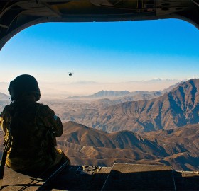 view on afghanistan landscape from a helicopter
