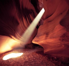 canyon beam of light