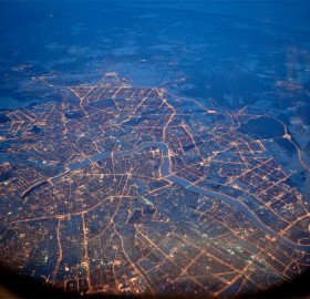 flying over st petersburg, russia