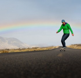 longboarding bellow rainbow