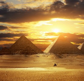 amazing pyramids at sunset