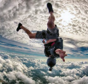 crazy skydiving over miami