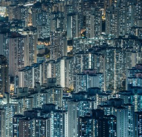 hong kong crowded cityscape