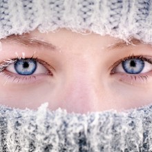 beautiful eyes and frozen eyelashes