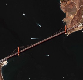 golden gate bridge seen from space