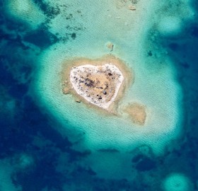 tiny heart shaped island