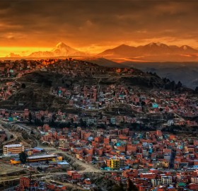 sunset in la paz, bolivia