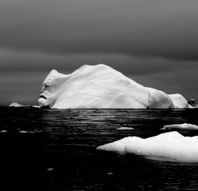 face on a iceberg, antarctica